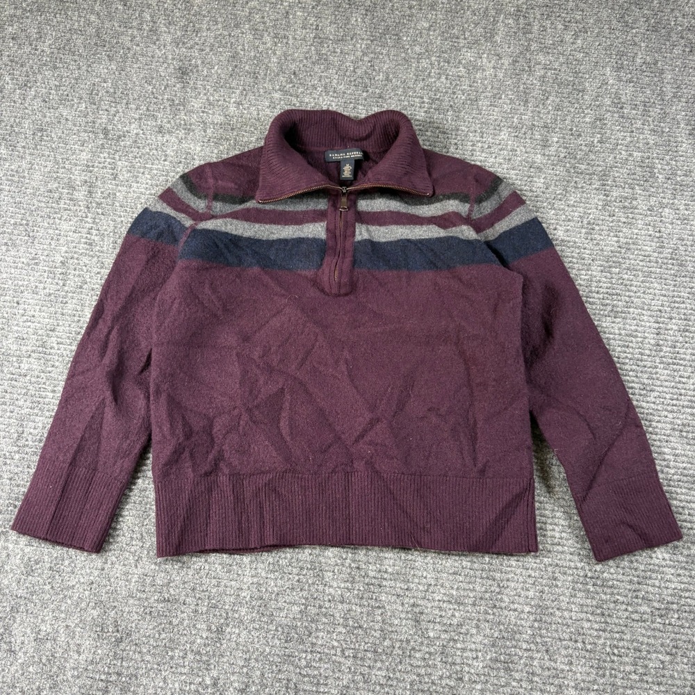 Banana Republic Kids Boys Burgundy Merino Wool Quarter Zip Sweater Size M